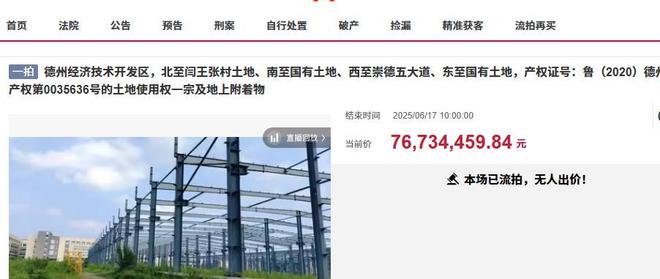 好消息！德州市一个占地150亩的烂尾工厂拍卖被人6138万接手(图2)